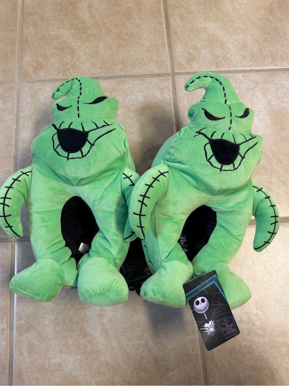Disney Oogie Boogie Plush Slippers - Size 5/6 Nightmare Before Christmas NWT